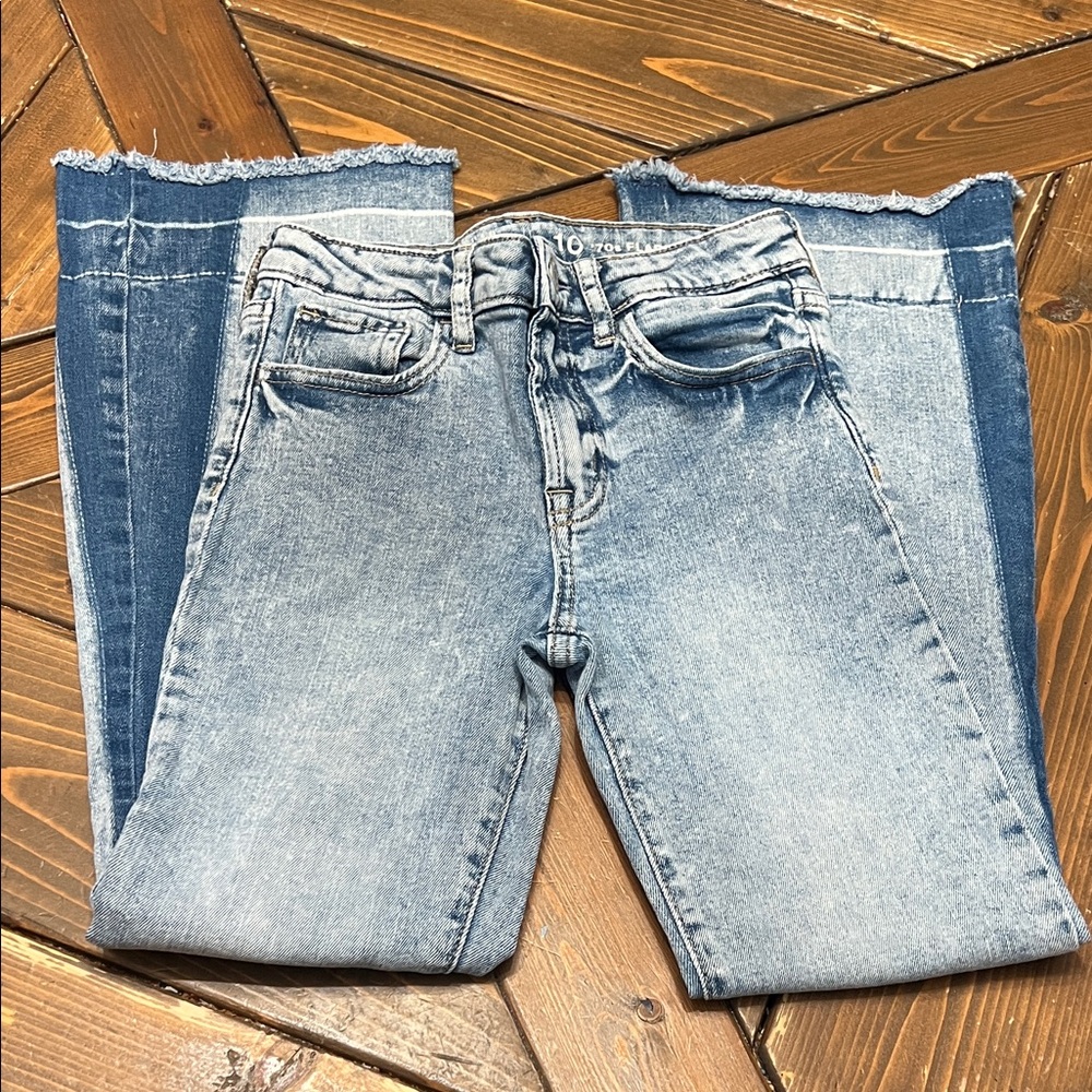 GAP Light and Medium Blue Flare Leg Jeans